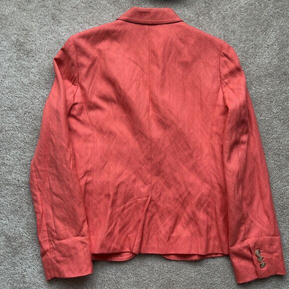 J Crew Schoolboy Blazer Womens 6 Coral Pink Orange Preppy Career Teacher Light - Picture 9 of 9
